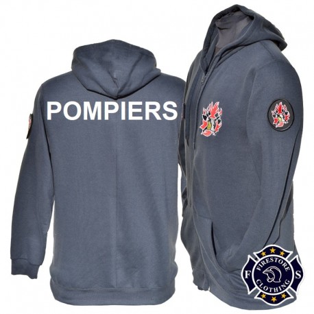 Sweat Sapeurs-Pompiers "full zip avec capuche"