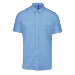 Chemise d'uniforme bleu ciel Manches Courtes